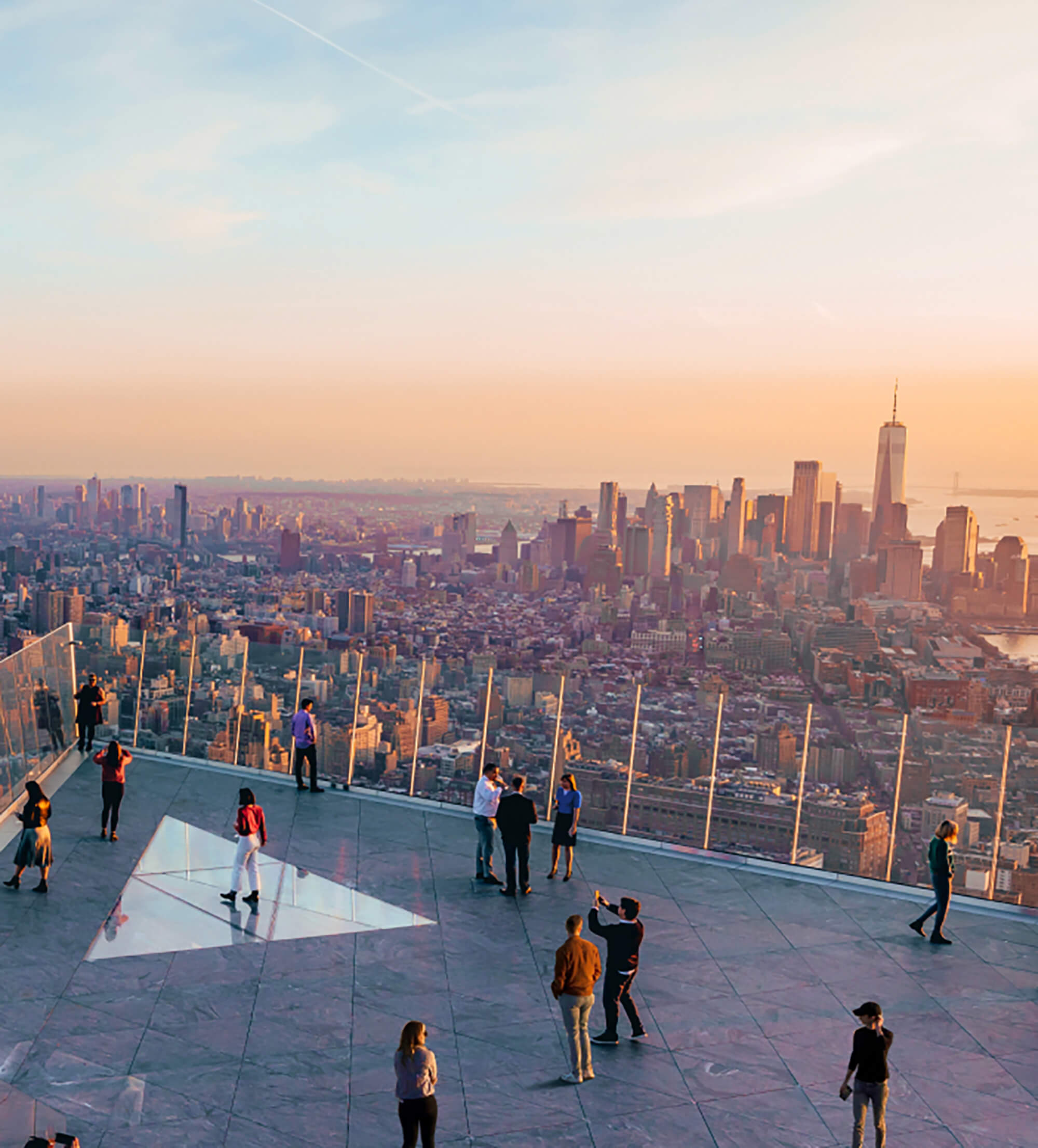 The Edge at sunset overlooking New York City