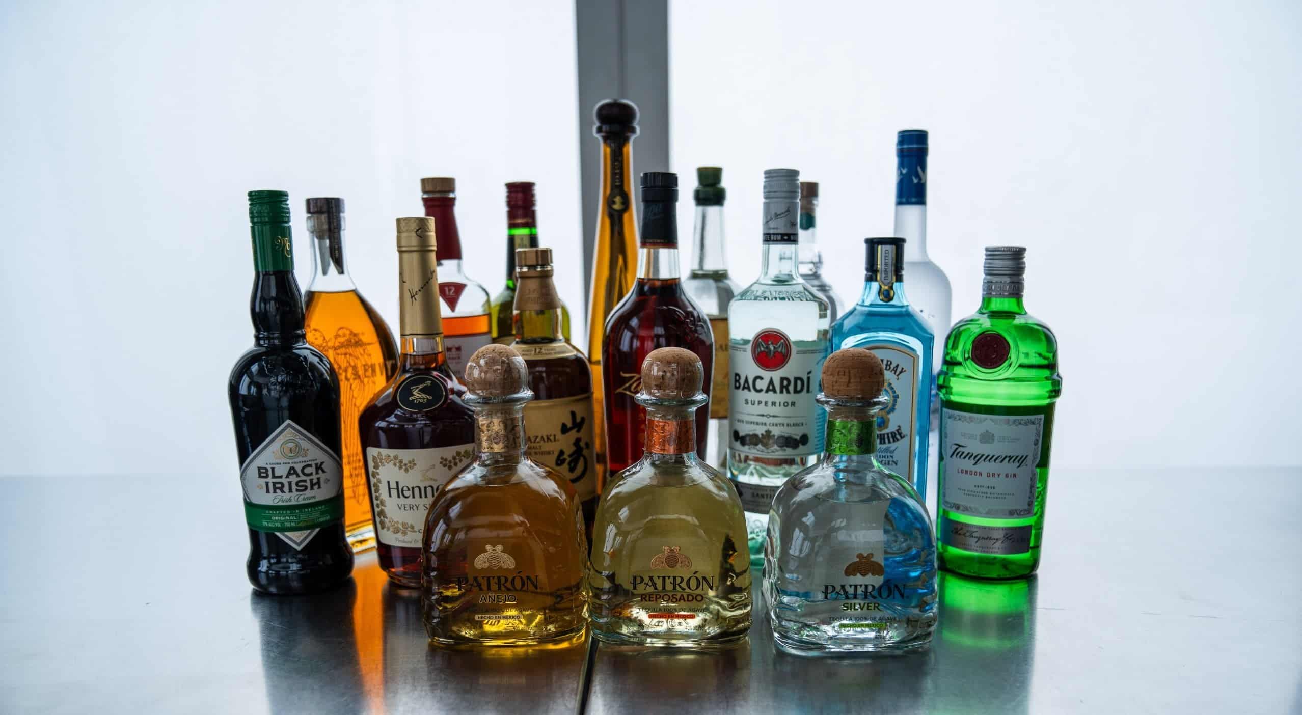 Bottles of liquor for The Edge menu